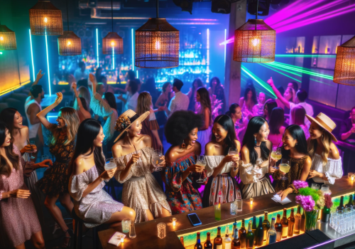 DALL·E 2023-11-20 15.01.15 – A bachelorette party celebration in a vibrant nightclub in Cartagena, Colombia. The image shows a group of women of diverse descents (Caucasian, Hispa DALL·E 2023-11-20 15.01.15 - A bachelorette party celebration in a vibrant nightclub in Cartagena, Colombia. The image shows a group of women of diverse descents (Caucasian, Hispa